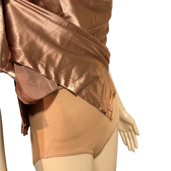Sleek Copper Satin Dress - Picture 3 of 5
